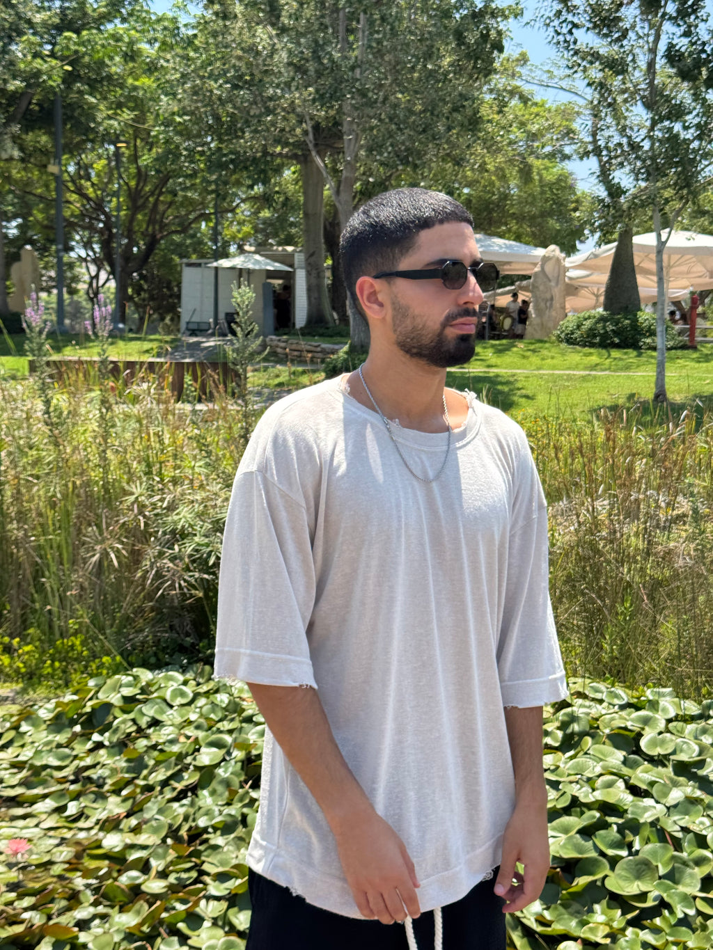 Riviera Linen Tee – Beige