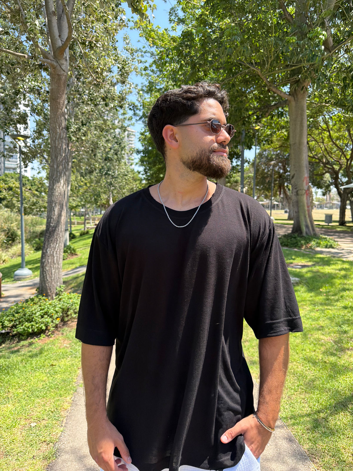 Riviera Linen Tee – Black