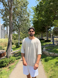 Riviera Linen Tee – Beige