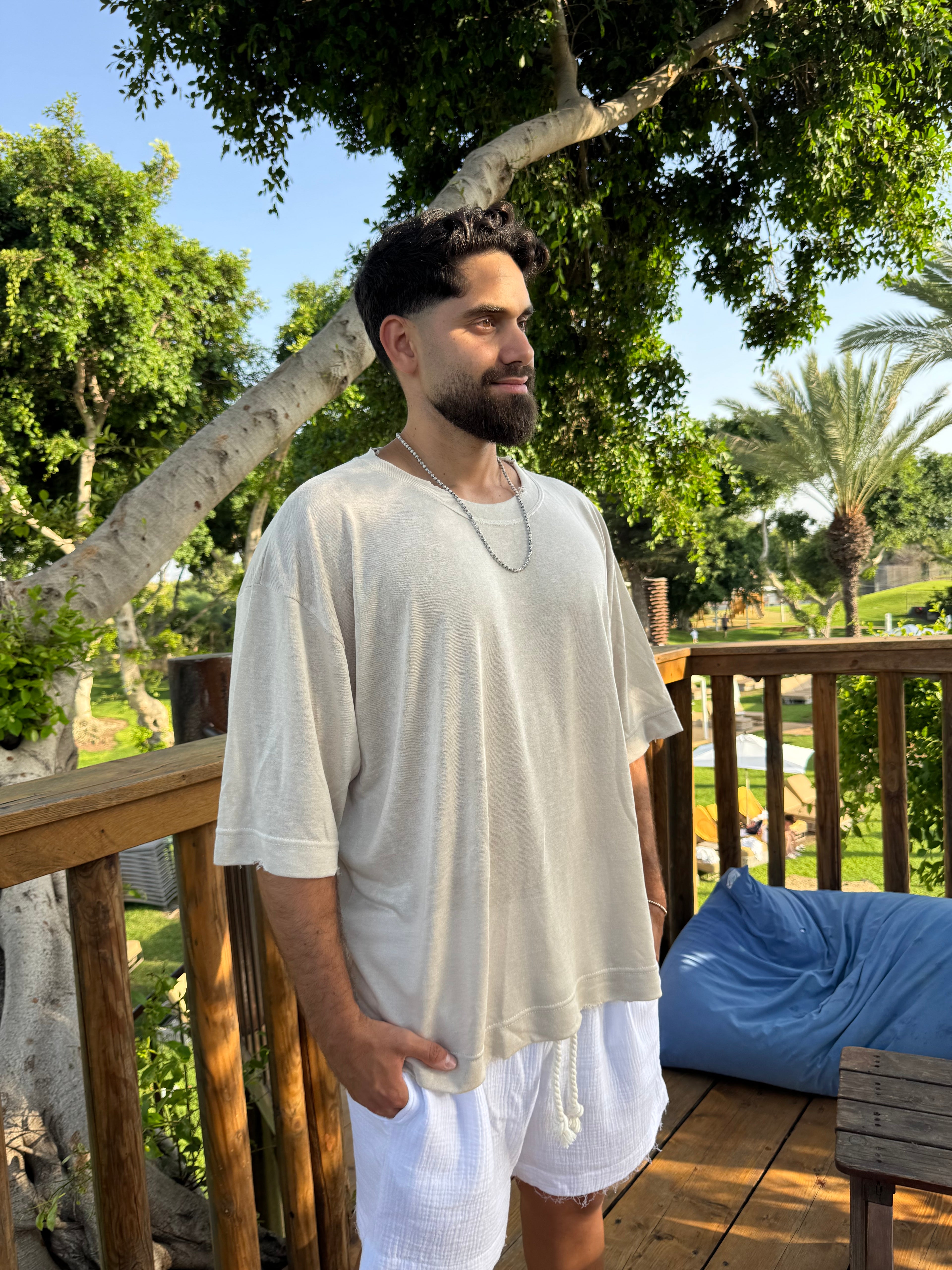 AROESTO Riviera Linen Tee – Beige