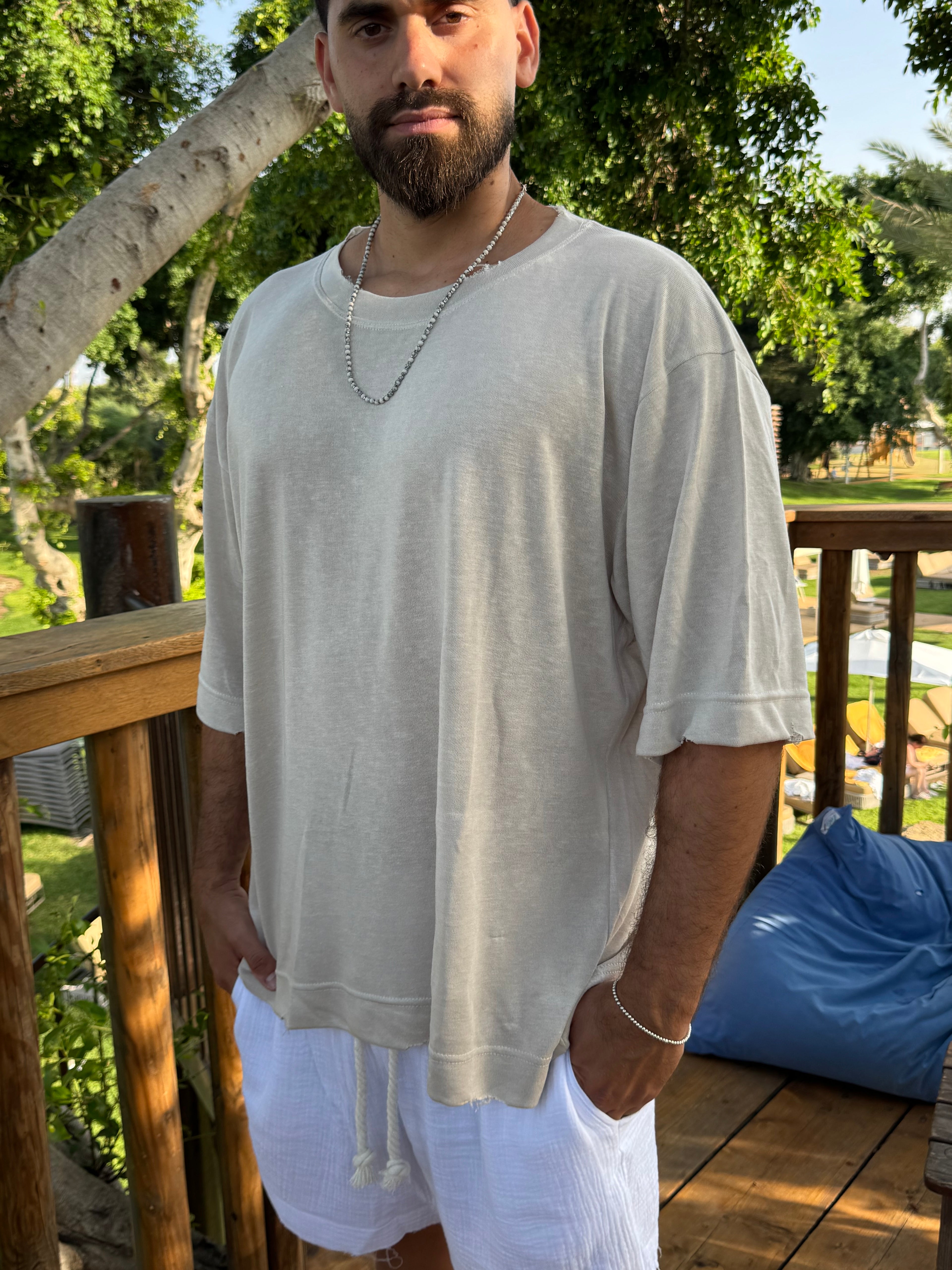 AROESTO Riviera Linen Tee – Beige