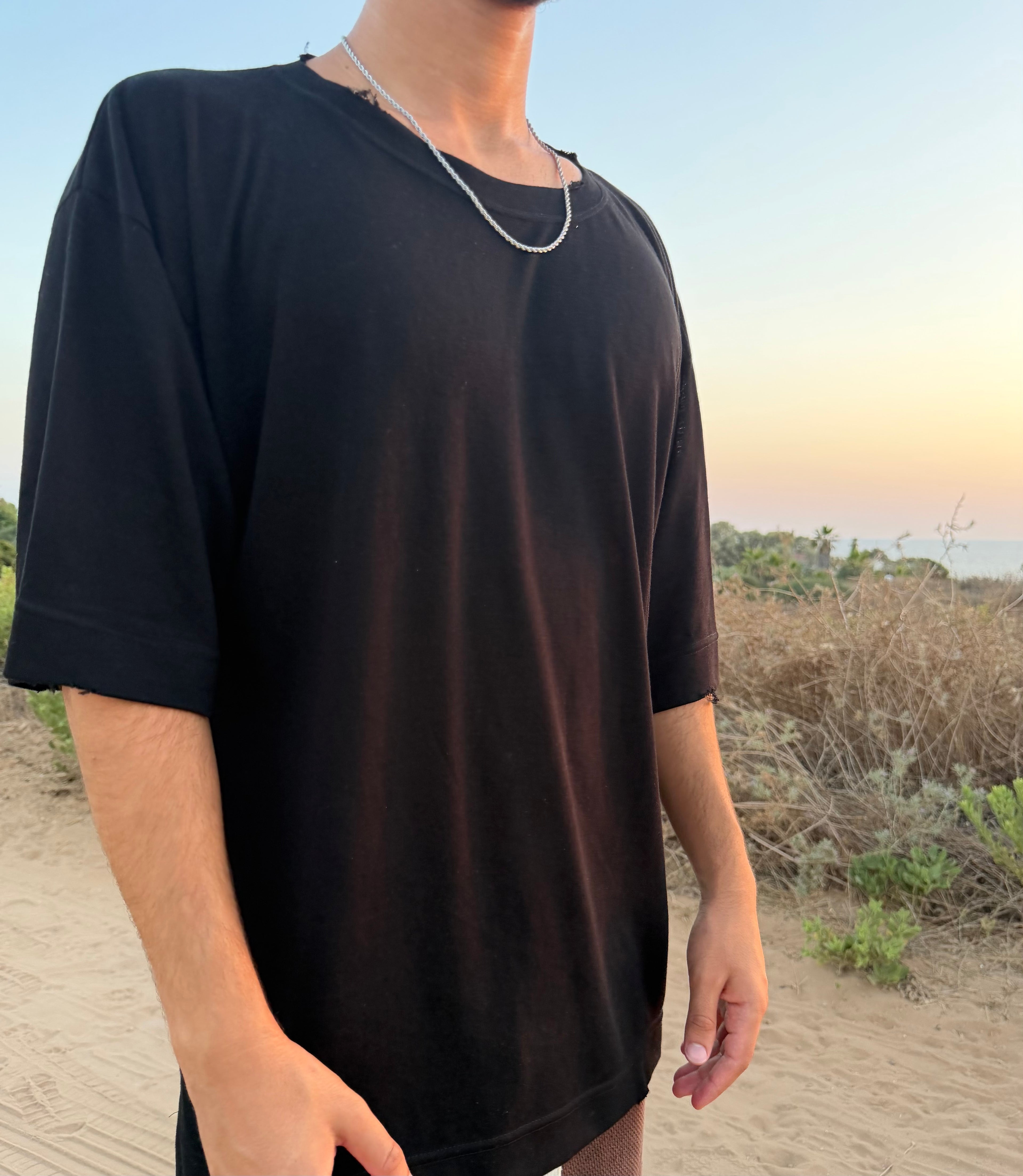 AROESTO Riviera Linen Tee – Black