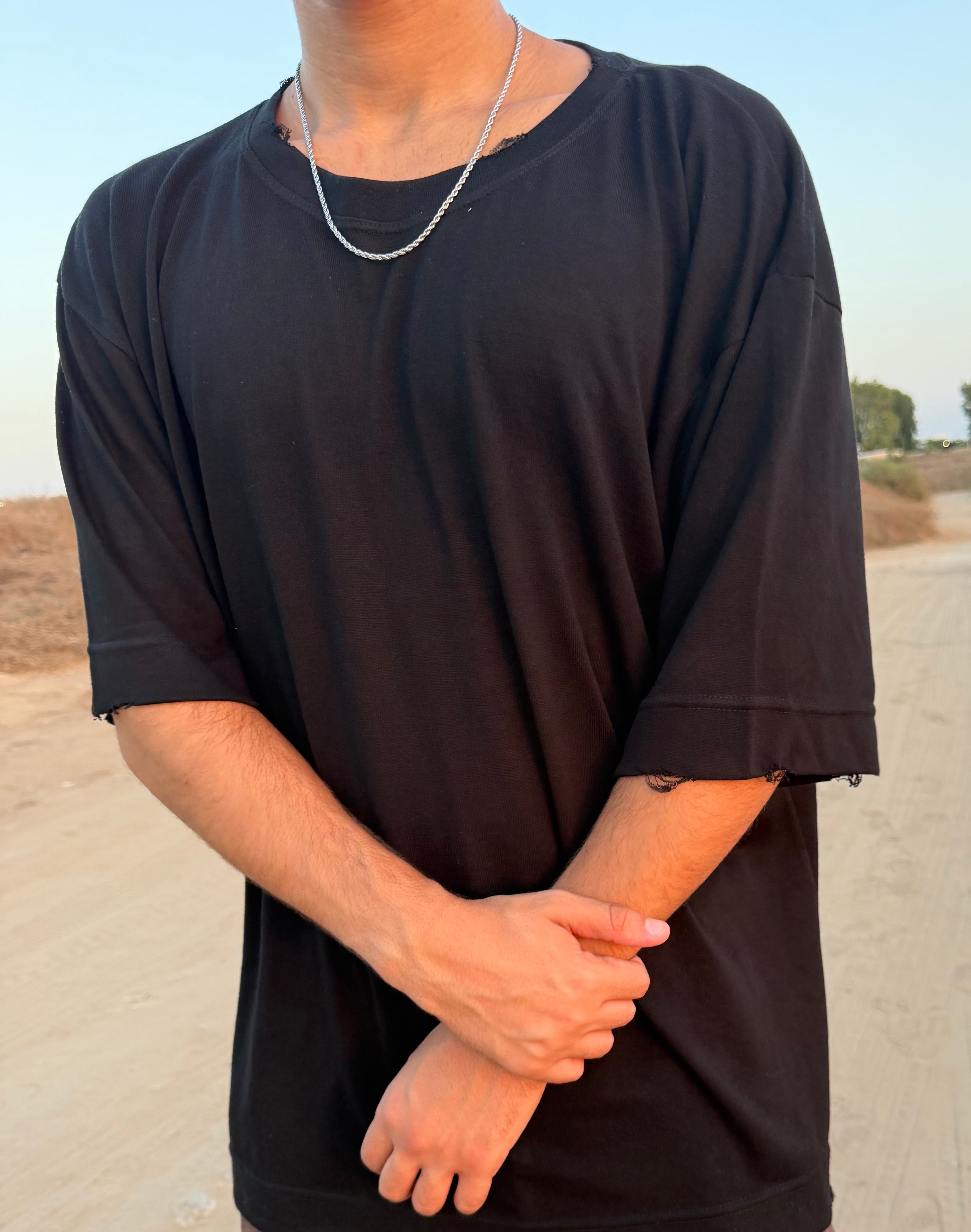 AROESTO Riviera Linen Tee – Black