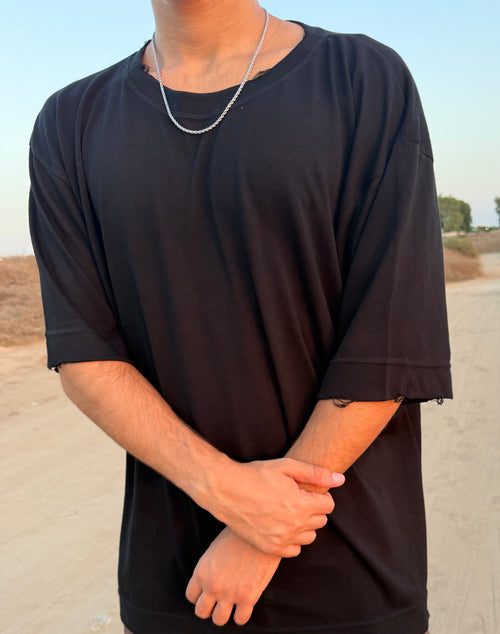 AROESTO Riviera Linen Tee – Black